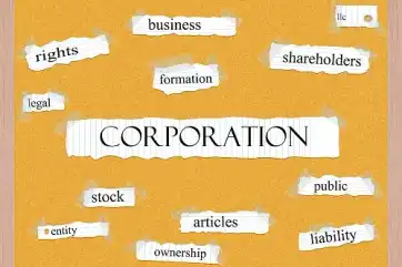 Business structure options pinned to a bulletin board