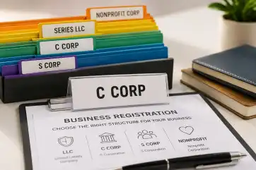 Filings for an LLP, a C corp and an S corp