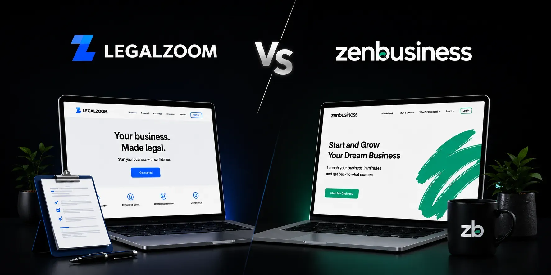 ZenBusiness versus LegalZoom comparison